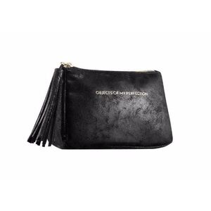 SEPHORA Objects Of My Perfection Black Crackle Makeup Bag Tassel Cosmetic Pouch